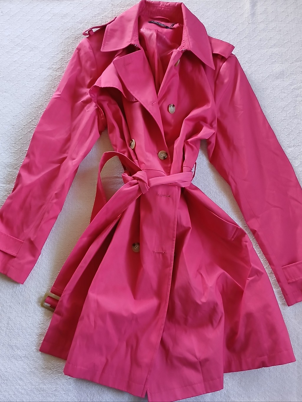 Lauren Ralph Lauren Trench Coat Belted Rosewood Pink Extra Large Xl Chic